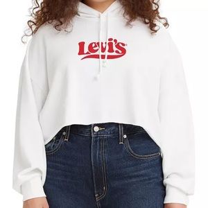 🆕 Levi’s Cropped White Hoodie (NWT)